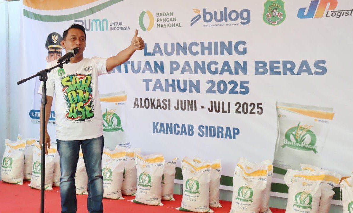 Bupati Sidrap Launching Penyaluran Bantuan Pangan Beras 2025