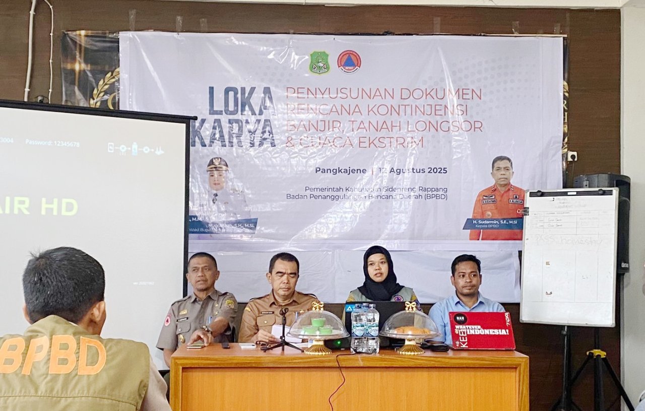 BPBD Sidrap Libatkan Stakeholder Susun Rencana Kontinjensi Banjir dan Longsor