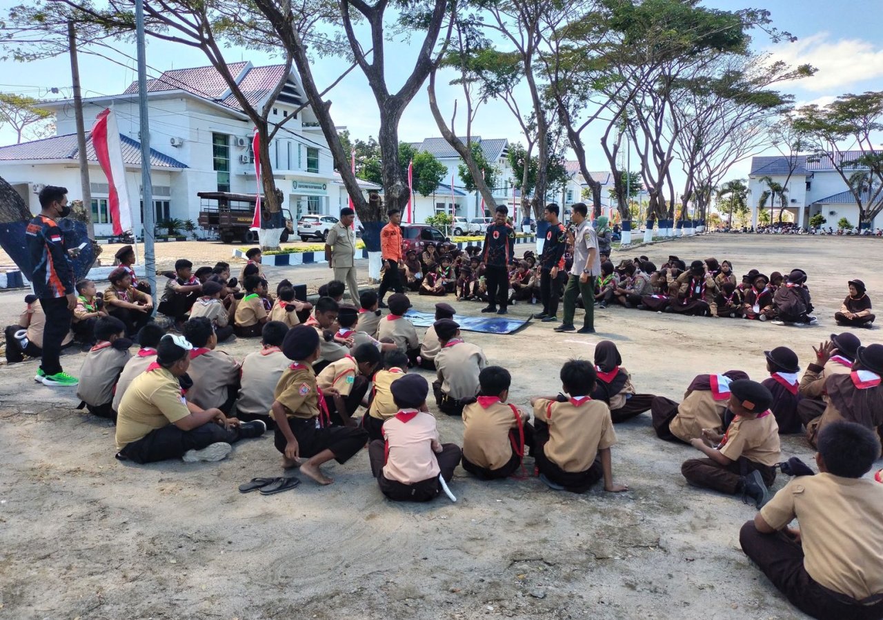 BPBD Sidrap Edukasi Anggota Pramuka Kemampuan Mitigasi dan Evakuasi Bencana