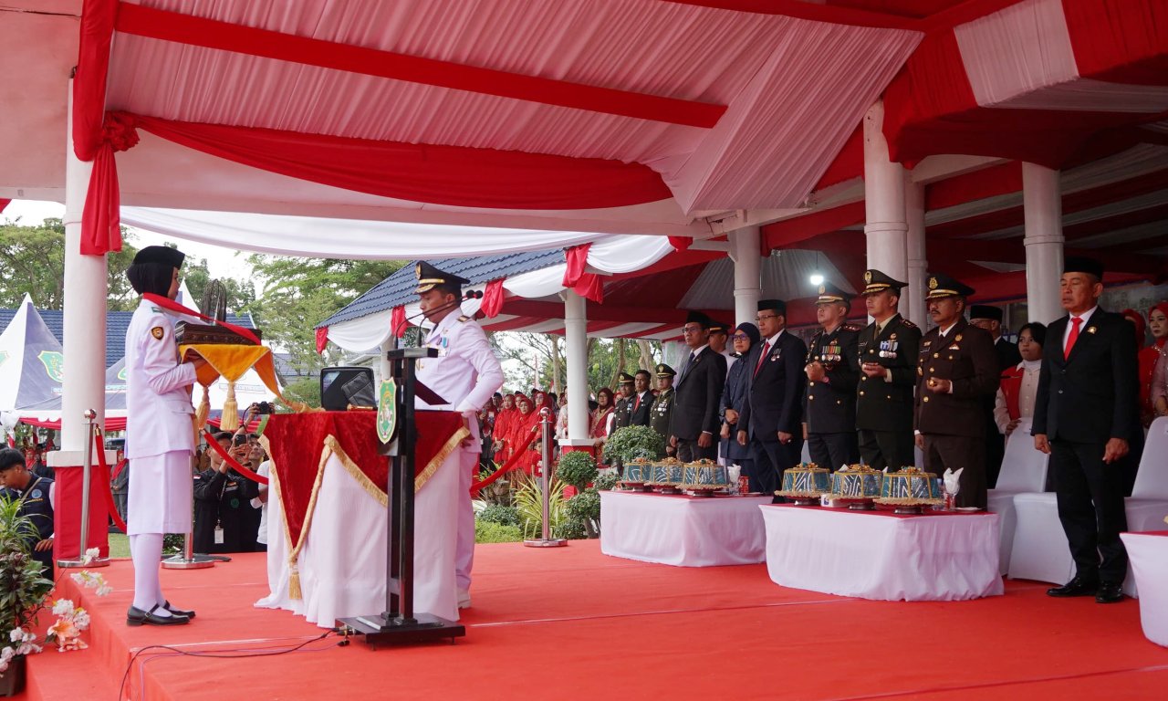 Paskibraka Sidrap Sukses Jalankan Tugas Penurunan Bendera