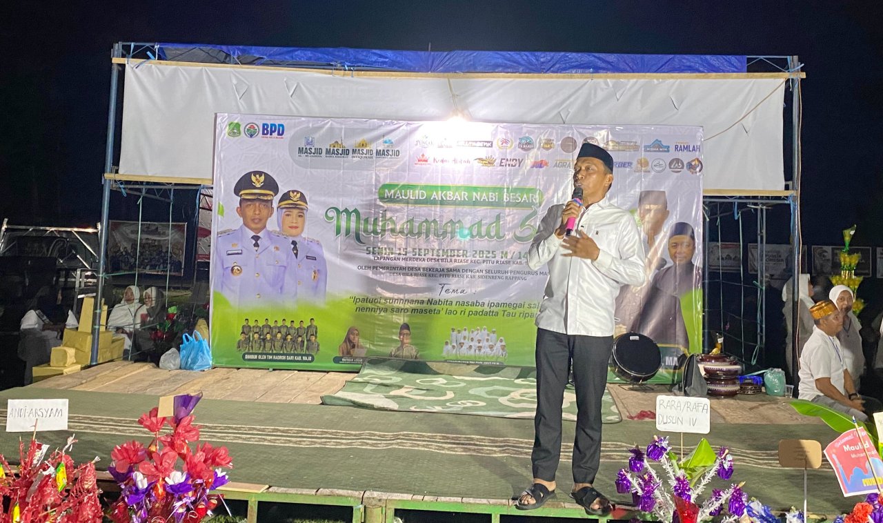Bupati dan Wabup Sidrap Hadiri Maulid Akbar di Bila Riase, Warga Antusias