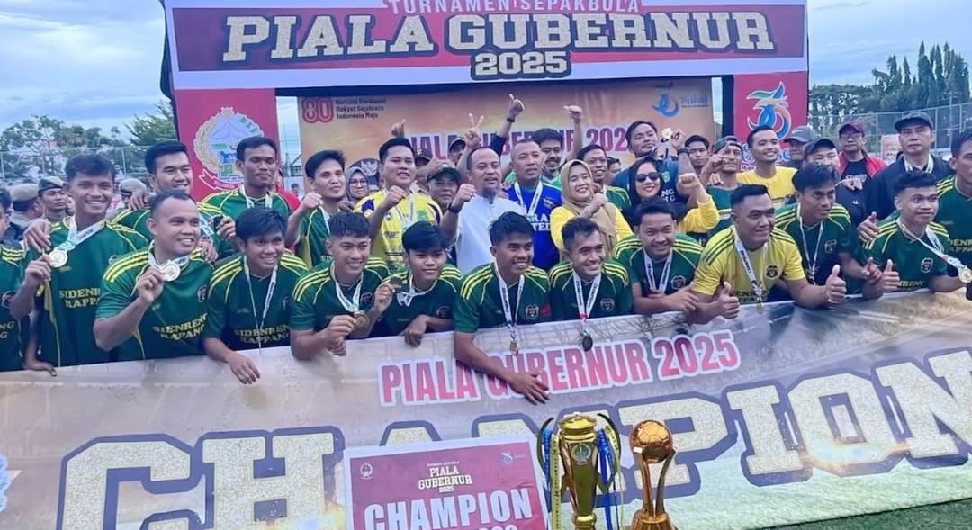 Kalahkan Wajo 2-0, Sidrap Kampiun Piala Gubernur Sulsel 2025