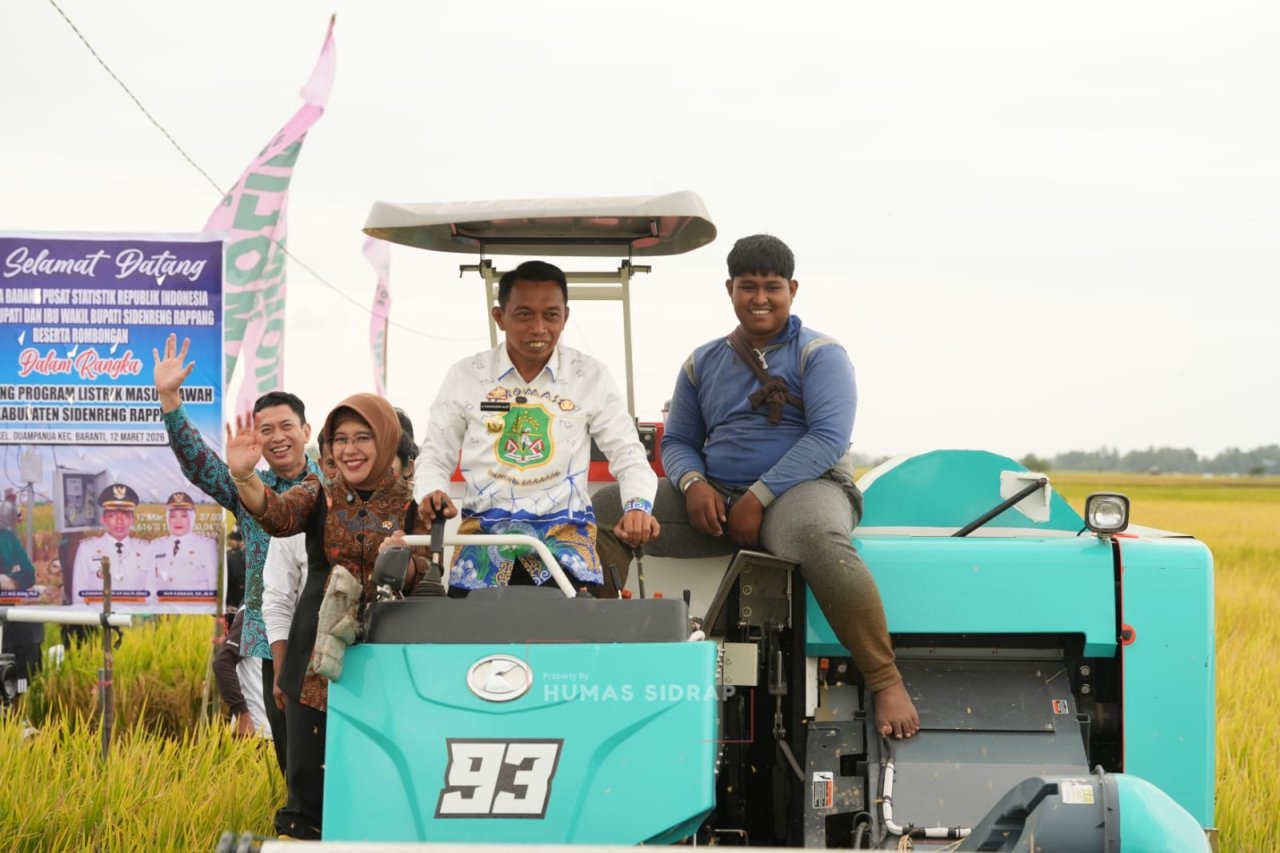 Turun ke Sawah, Kepala BPS RI Puji Modernisasi Pertanian Sidrap