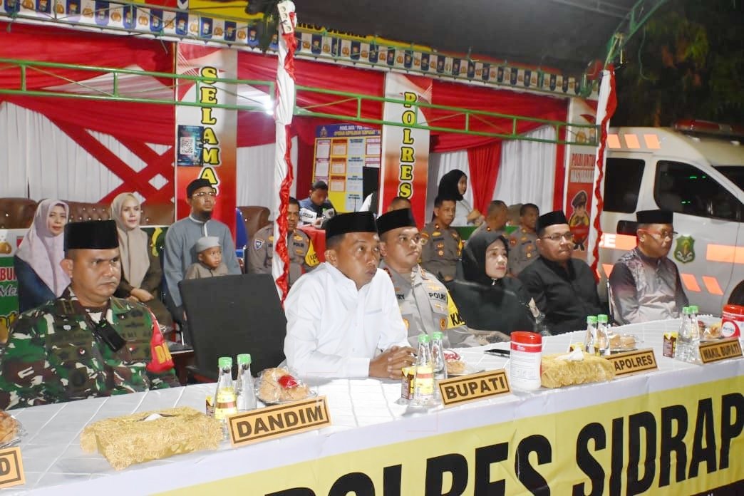 Rakor Malam Takbiran, Forkopimda Sidrap Simak Arahan Kapolri dan Panglima Secara Daring