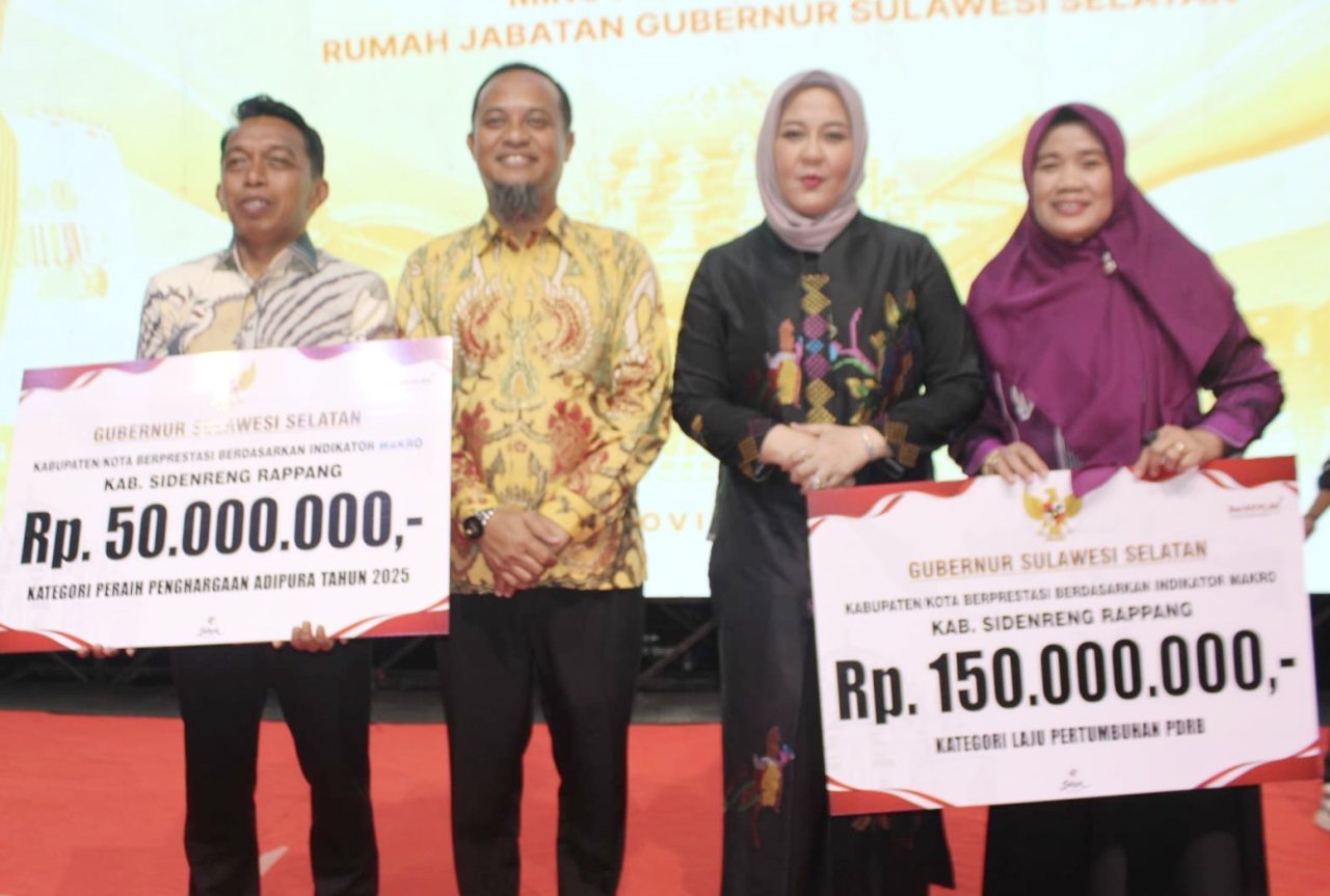 Laju Ekonomi dan Pengelolaan Kebersihan Sidrap Sukses Hadirkan Penghargaan Pemprov Sulsel