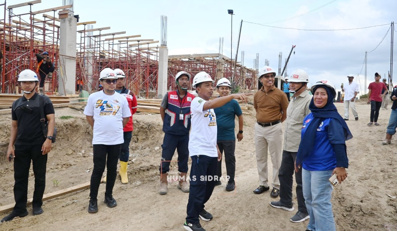Bupati Sidrap Tinjau Pembangunan Sekolah Rakyat Terintegrasi 66 di Puncak Mario