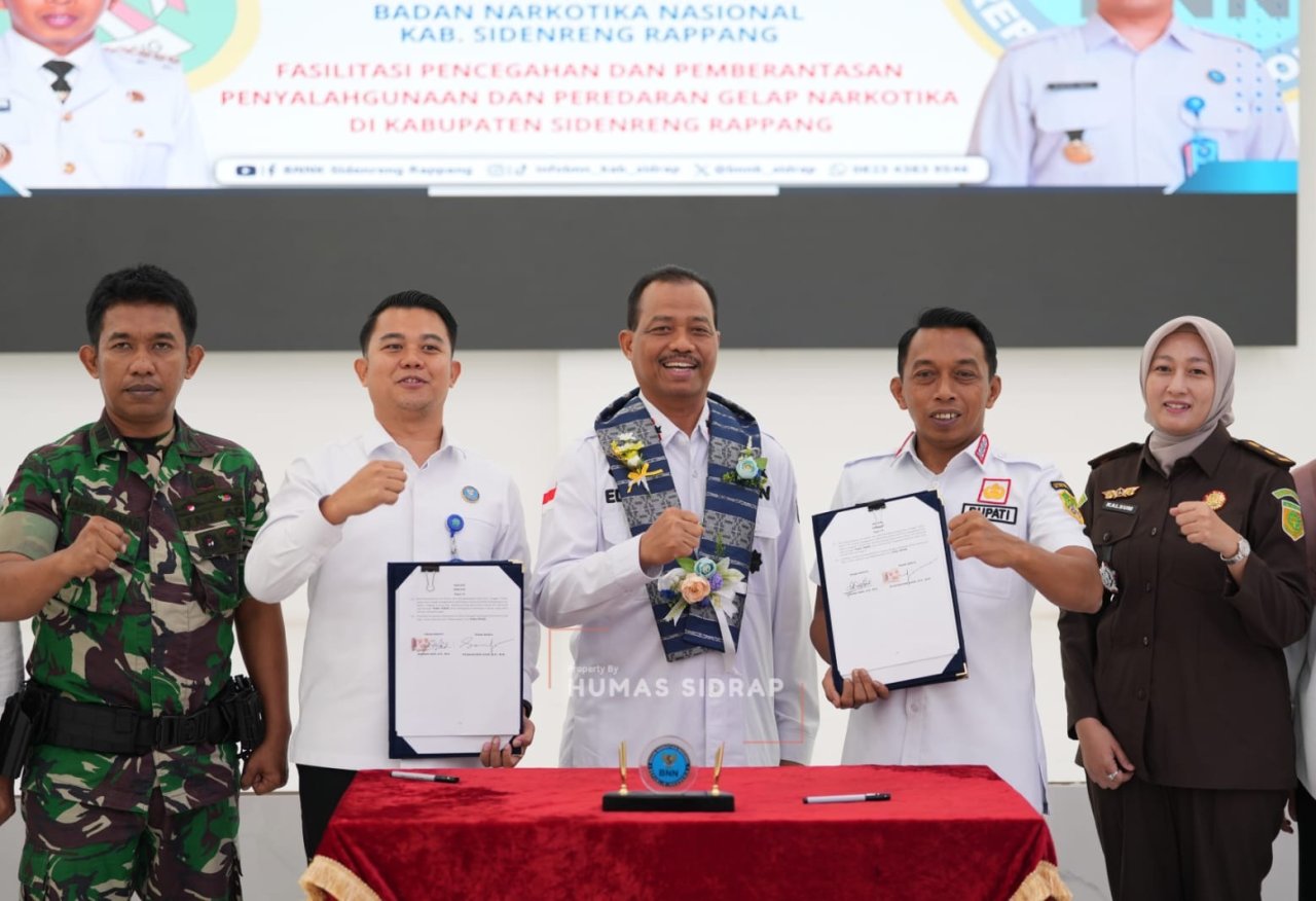 Perkuat Sinergi, Pemkab Sidrap dan BNN Tandatangani MoU Pemberantasan Narkoba