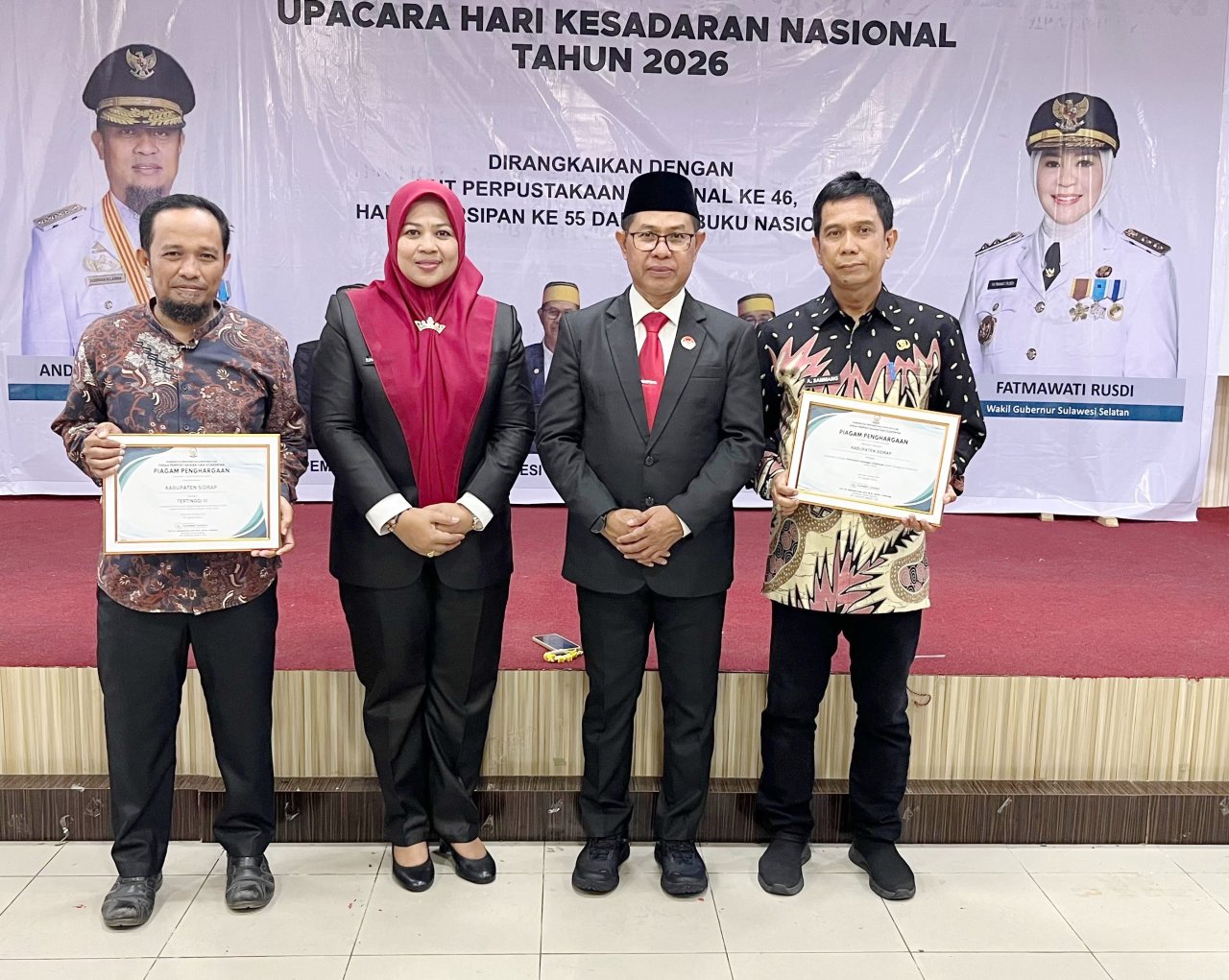 Semarak HUT Perpustakaan, Hari Kearsipan, dan Hari Buku: Pemkab Sidrap Borong Dua Penghargaan Provinsi