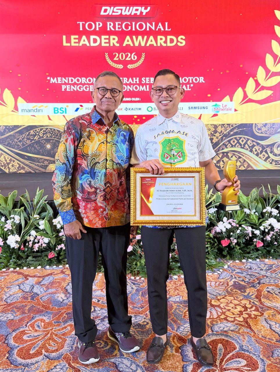 Bupati Syaharuddin Alrif Raih Disway Top Regional Leader Awards 2026 atas Kinerja Ketahanan Pangan