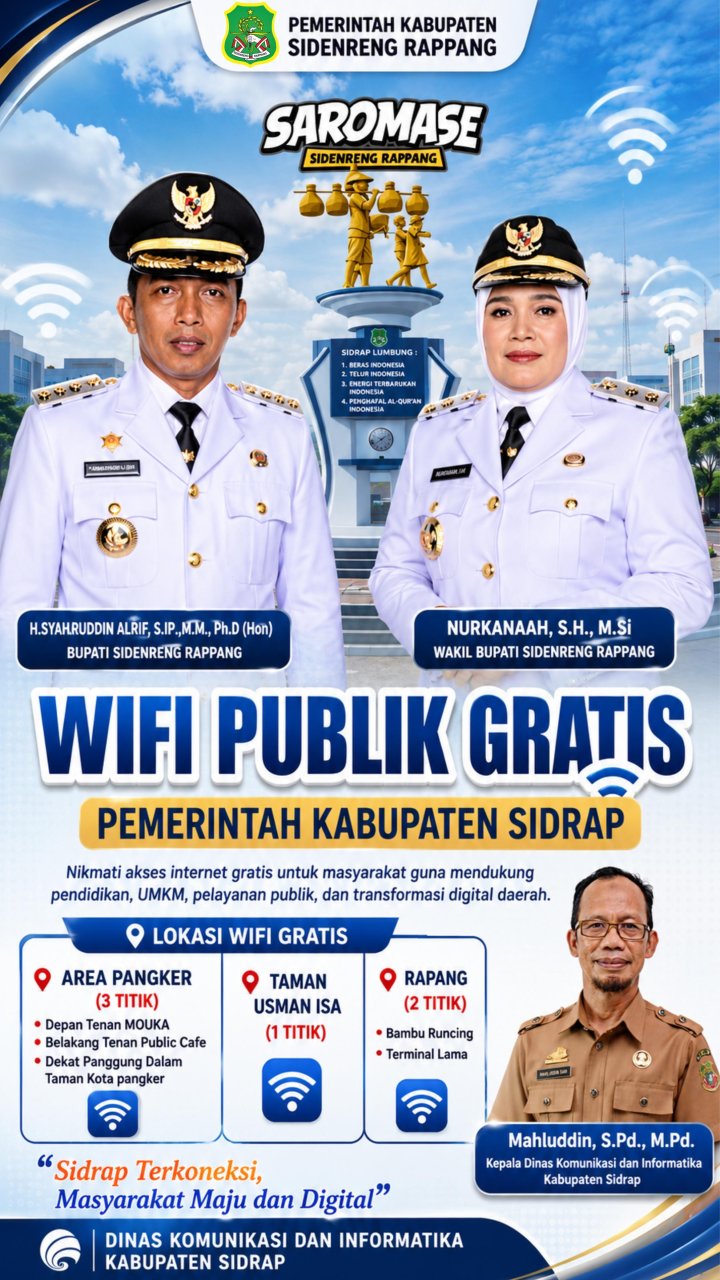 Pemkab Sidrap Hadirkan WiFi Publik Gratis 