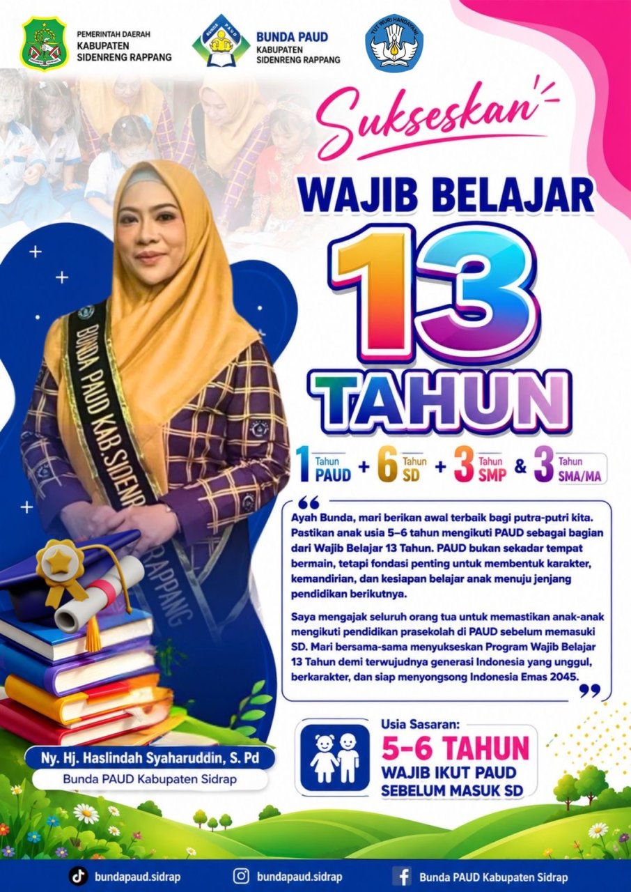 Bunda PAUD Sidrap Ajak Orang Tua Pastikan Anak Usia 5-6 Tahun Ikut PAUD