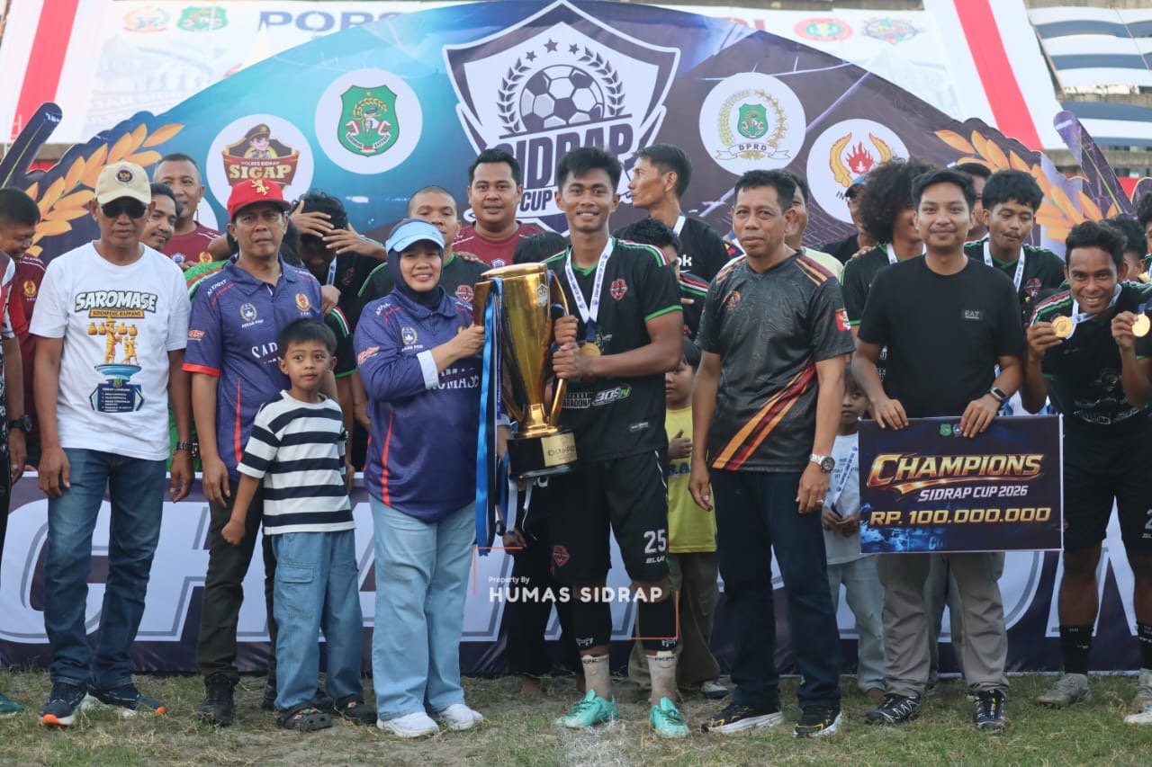 Wakil Bupati Sidrap Tutup Sidrap Cup 2026, Amanah 99 FC Raih Gelar Juara