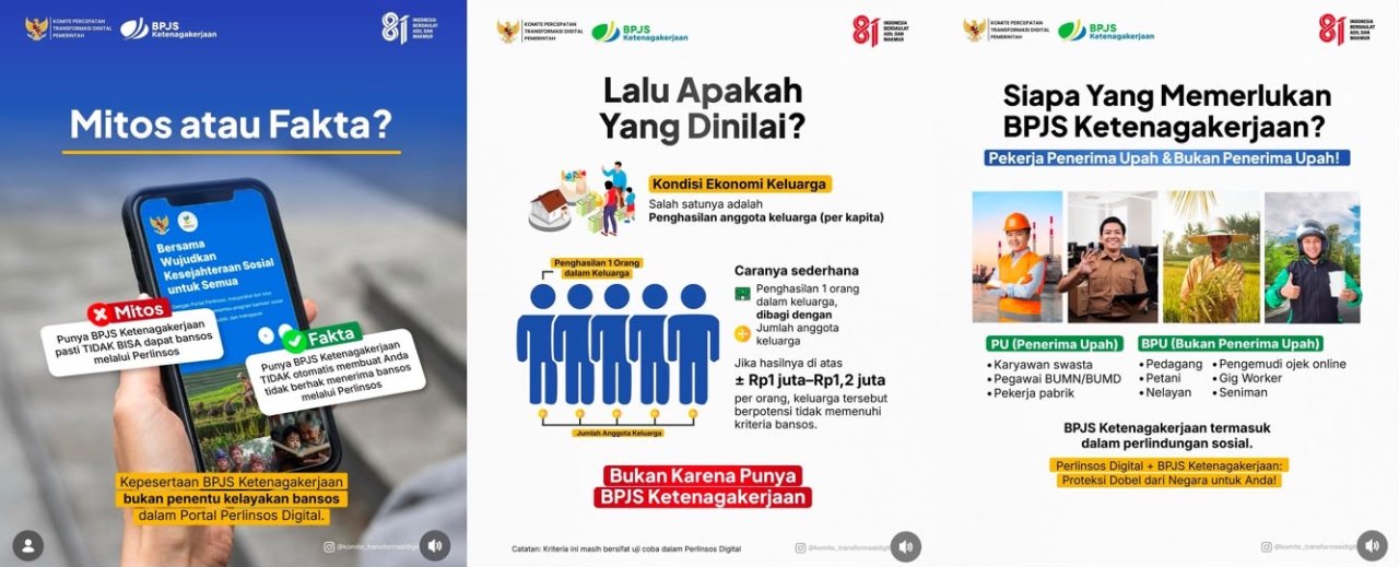 Catat! Kepesertaan BPJS Ketenagakerjaan Tidak Menghalangi Hak Masyarakat Menerima Bansos