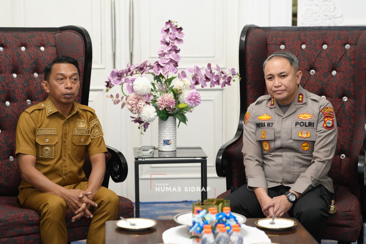 Awali Tugas di Sidrap, Kapolres Indra Waspada Yuda Temui Bupati Bahas Kamtibmas dan Program Prioritas