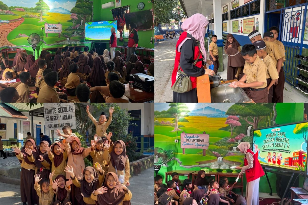 Serunya Belajar Hidup Bersih dan Sehat, Siswa SD 1 Arawa Praktik Cuci Tangan hingga Etika Makan