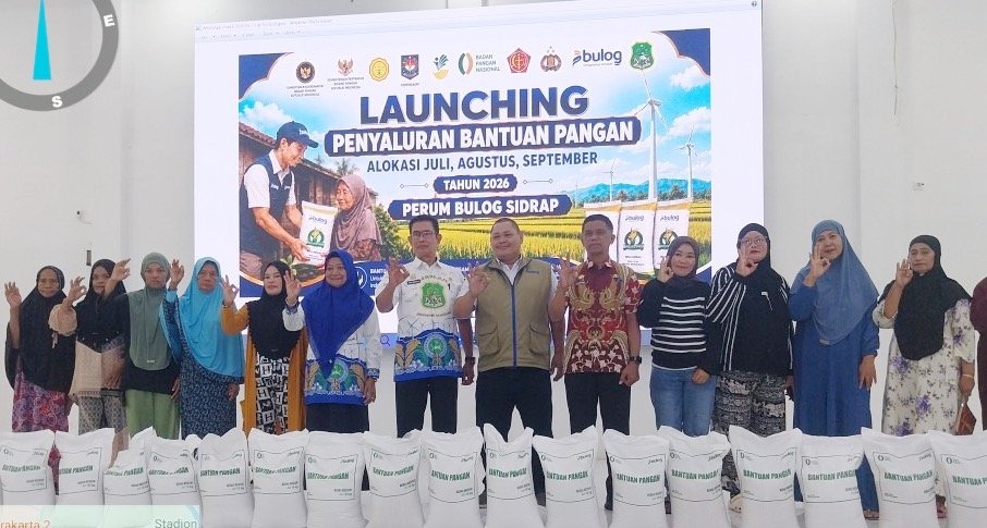 Dari Aula Saromase, Pemkab Sidrap Ikuti Launching Bantuan Pangan Sulsel