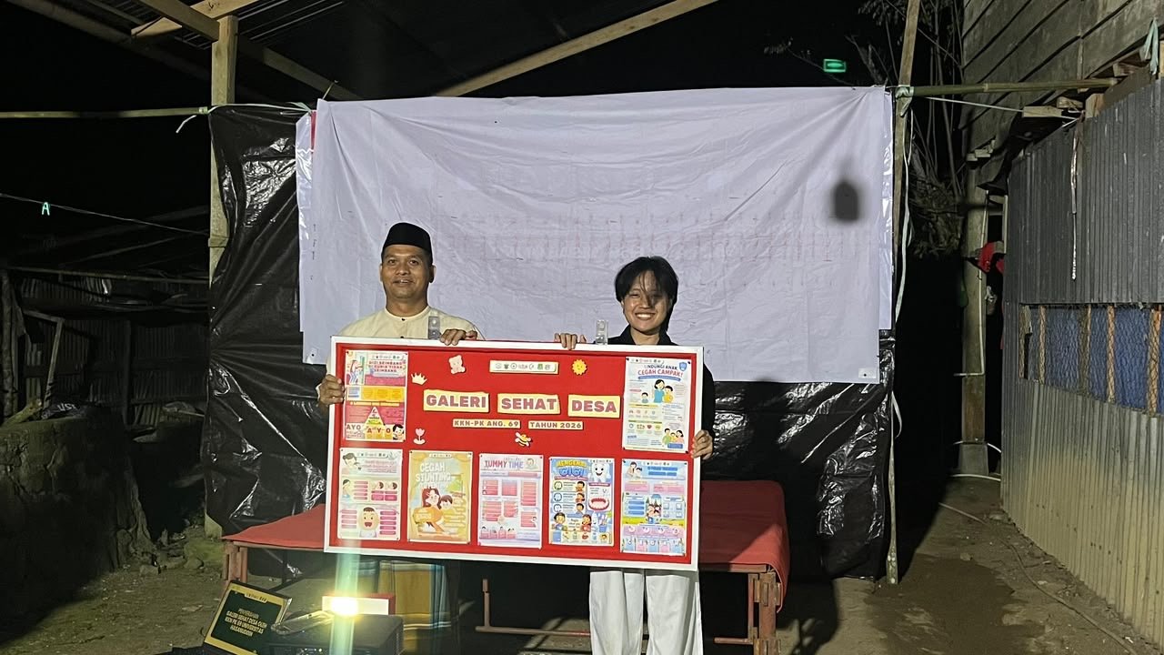 Galeri Sehat Desa: Mahasiswa KKN-PK Unhas Angkatan 69 Hadirkan Media Edukasi Kesehatan di Desa Lombo