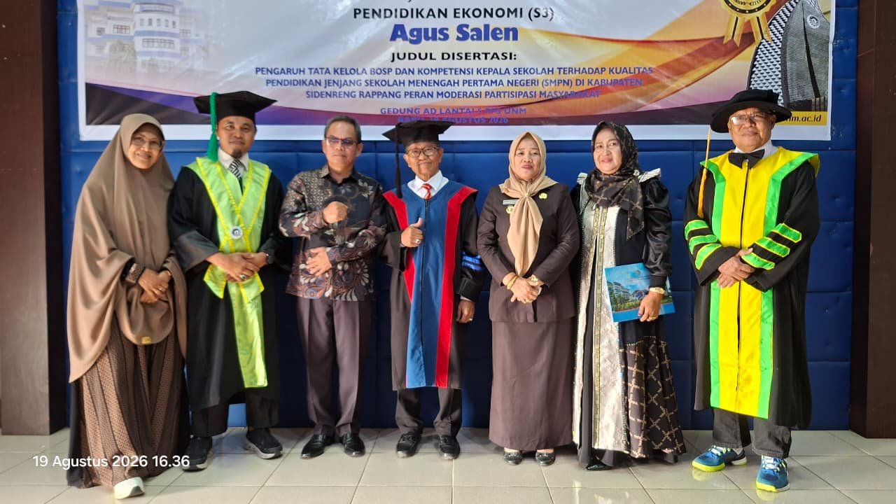 Bentuk Komitmen Pendidikan, Wabup Sidrap Hadiri Ujian Promosi Doktor Agus Salen