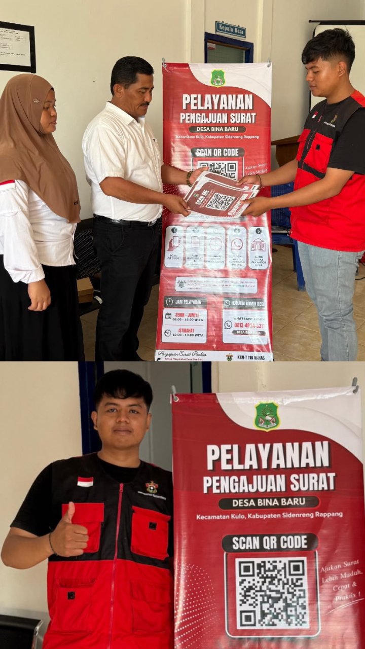 Mahasiswa KKN Unhas Hadirkan QR Code untuk Permudah Akses Informasi Surat di Desa Bina Baru