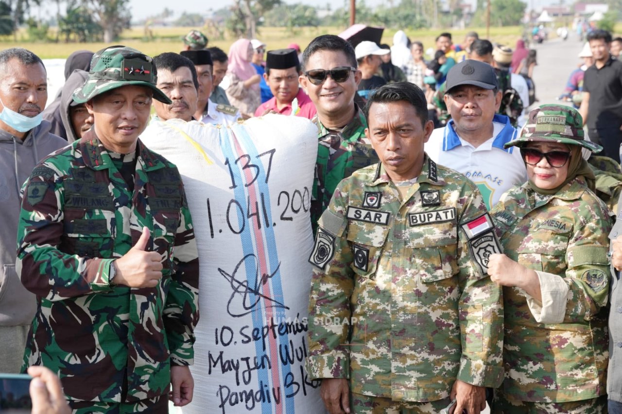 Sawah Sidrap Tetap Panen Saat El Nino, Pangdivif 3 Kostrad Apresiasi Upaya Pemkab