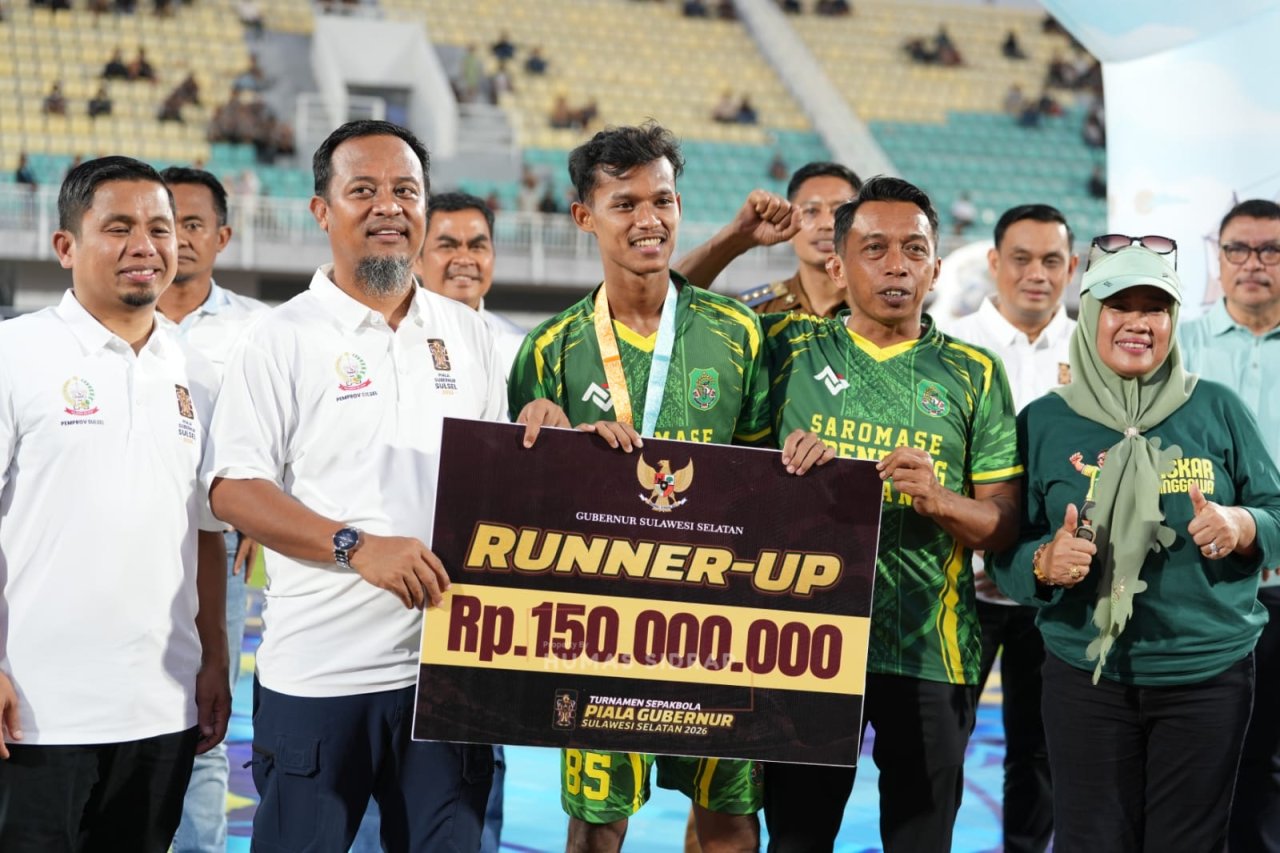 Sidrap Runner-up Piala Gubernur 2026, Bupati Syaharuddin Salut Perjuangan Pemain