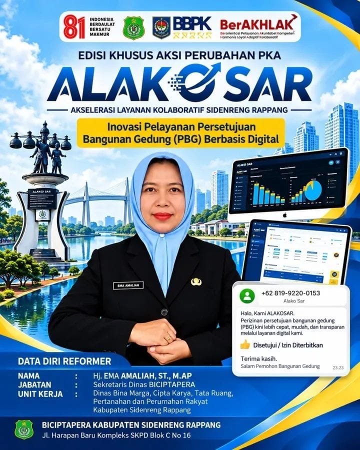 ALAKO SAR, Inovasi Digital Sidrap untuk Memudahkan Pelacakan Layanan PBG