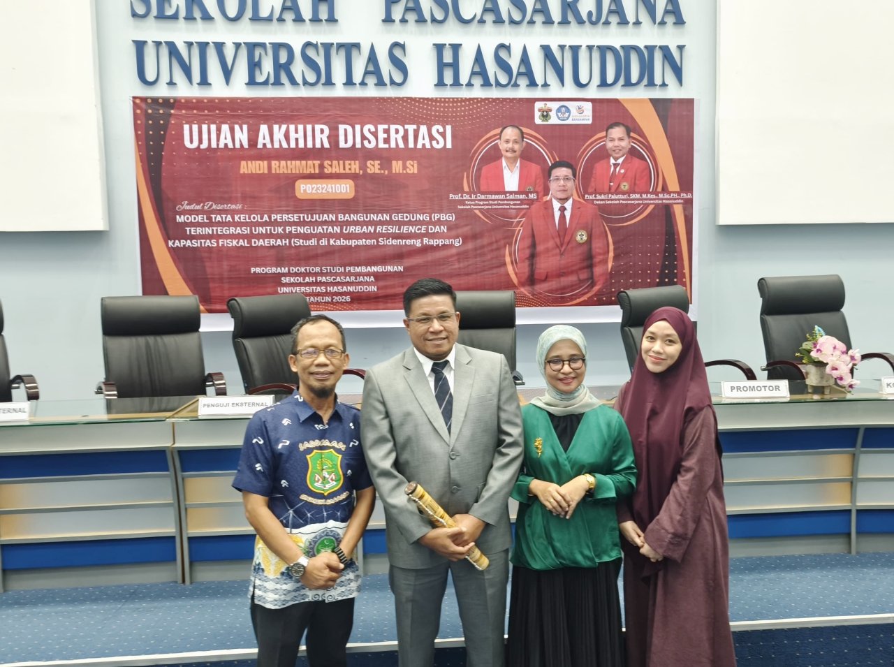 Sekda Sidrap Tuntaskan Studi Doktoral di Unhas, Kadis Kominfo Sampaikan Selamat dan Apresiasi