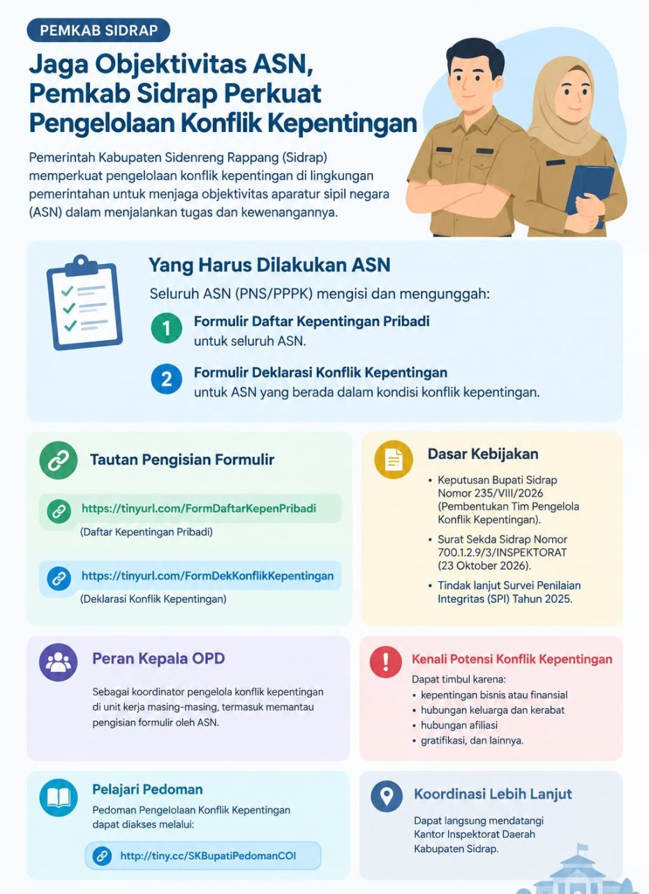 Jaga Objektivitas ASN, Pemkab Sidrap Perkuat Pengelolaan Konflik Kepentingan