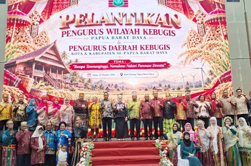 Hadiri Pelantikan Kebugis Papua Barat Daya, Wabup Nurkanaah Paparkan Kemajuan Ekonomi Sidrap